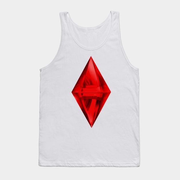 Sims red Plumbob Diamond Tank Top by Xinoni